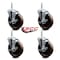 Service Caster 5 Inch High Temp Phenolic 58 Inch Threaded Stem Caster Set with Brake SCC-TS20S514-PHSHT-TLB-58212-4 - alternate 2